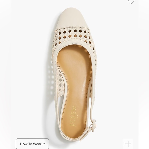 J. Crew Woven Slingback Flats color Dusty Ivory size 6 1/2 - Picture 2 of 8